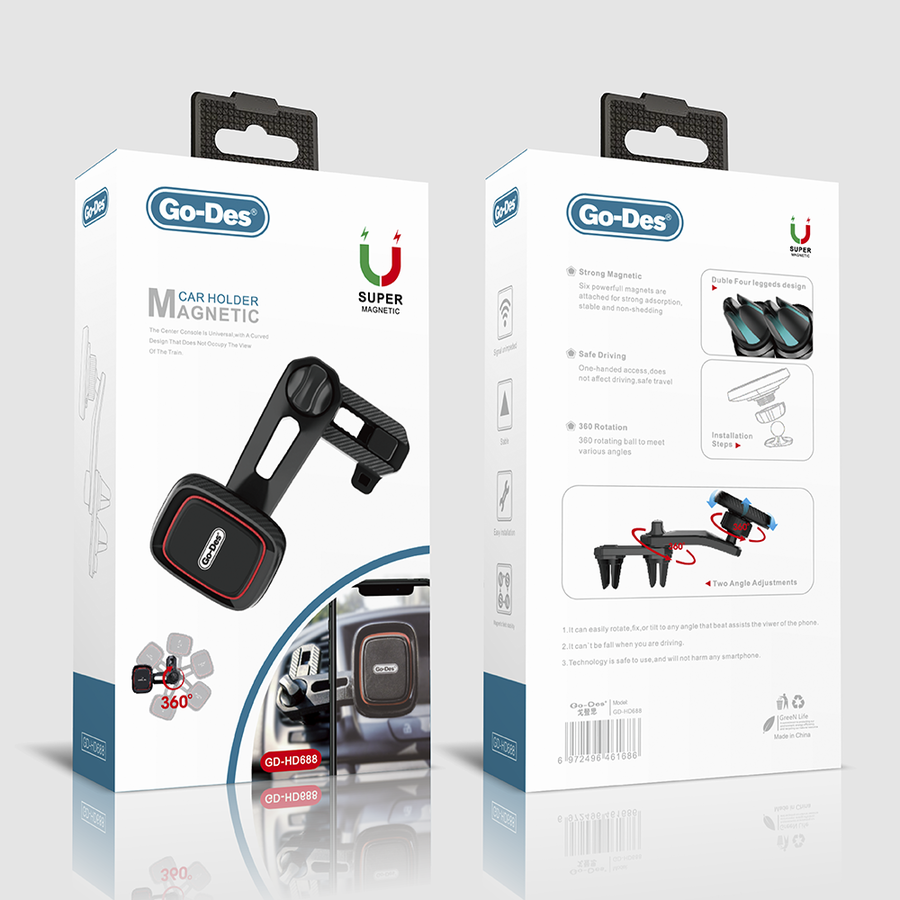 Go-Des GD-HD688 Magnetik Araç Telefon Tutucu - 2 Go-Des GD-HD688 Magnetik Araç Telefon Tutucu - 2